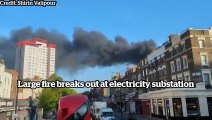 Large fire breaks out at electricity substation