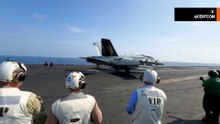 F/A-18Eスーパーホーネット、米将軍の訪問中に空母から発艦
