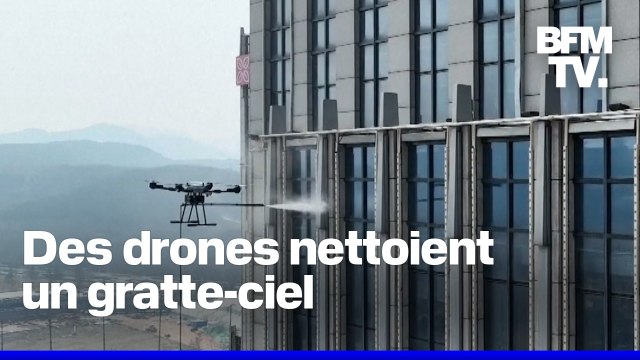 Chine: des drones sont utilisés pour nettoyer un gratte-ciel