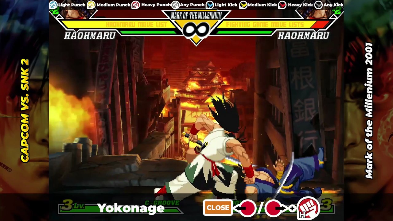 HAOHMARU MOVE LIST - Capcom vs. SNK 2 (CVS2)
