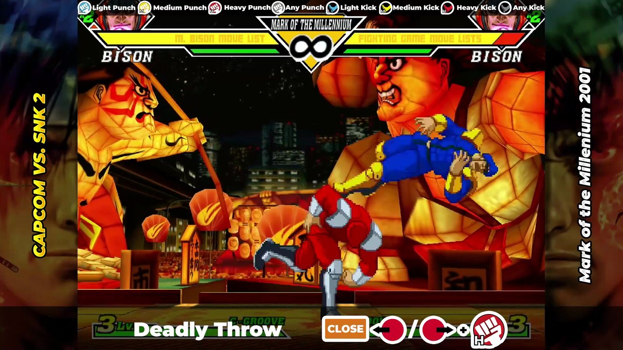 M. BISON (DICTATOR) MOVE LIST - Capcom vs. SNK 2 (CVS2)