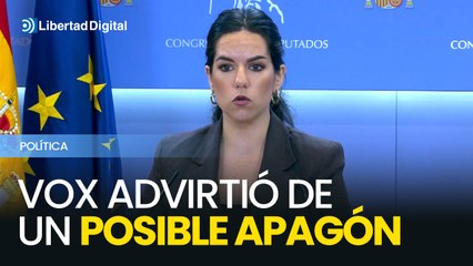 Vox asegura que lleva "años advirtiendo de un posible apagón"