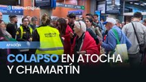Colapso en Atocha y Chamartín: pasajeros pasan la noche en las estaciones por el apagón