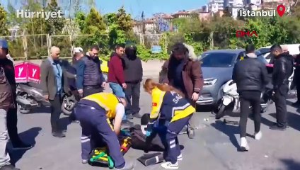 Sarıyer’de ciple çarpışan motosikletli kurye ağır yaralandı