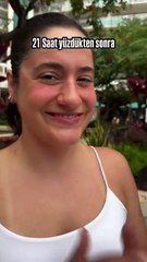 21 saat durmadan yüzdü, vücudu bu hale geldi!