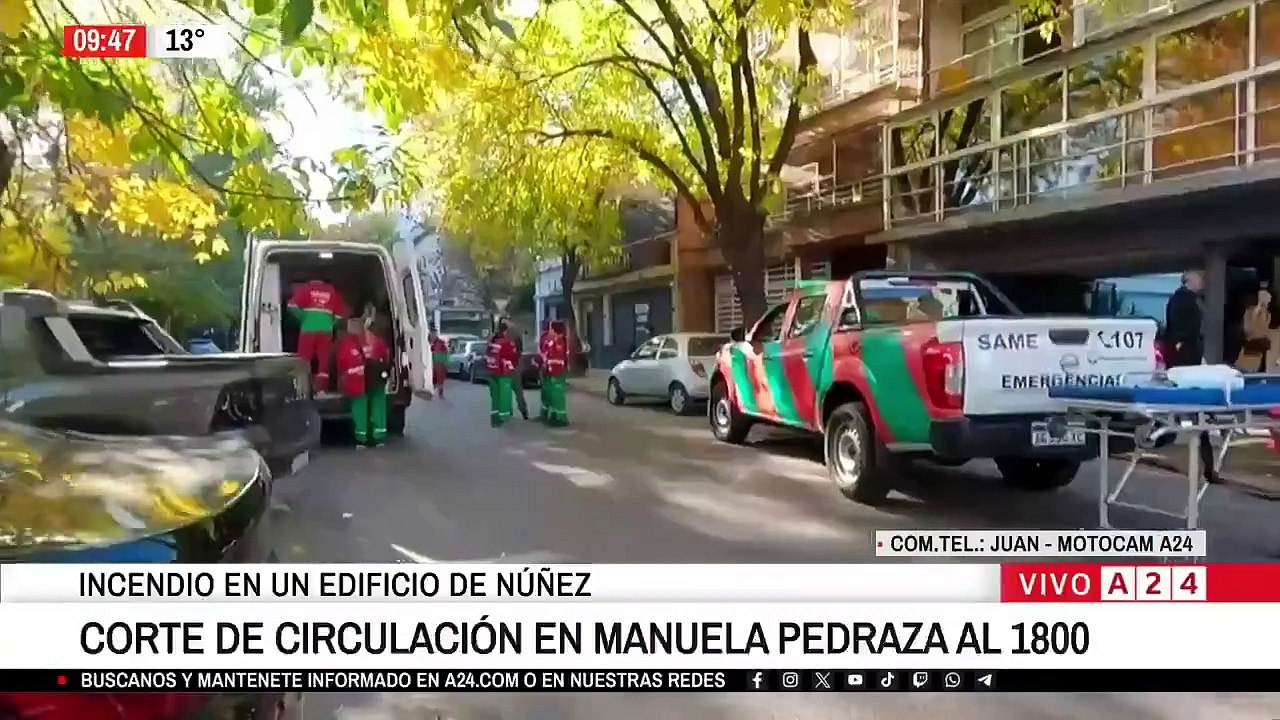 Se incendió un edificio en Núñez, Ciudad Autónoma de Buenos Aires