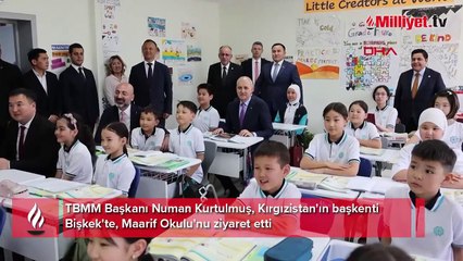 TBMM Başkanı Kurtulmuş, Bişkek'te Maarif Okulu'nu ziyaret etti