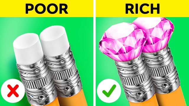 Rich vs Poor Art Challenge! Cool Drawing Technique For Beginners by 123 GO! UNIVERSE