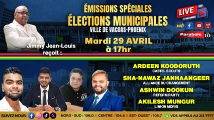 Émission spéciale Municipales : ce mardi 29 avril, Pleins Feux sur les candidats en lice pour la ville de Vacoas-Phoenix