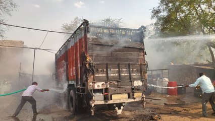 शाहपुरा: शराब से भरे ट्रक में रिपेयरिंग के दौरान लगी आग, लाखों का नुकसान