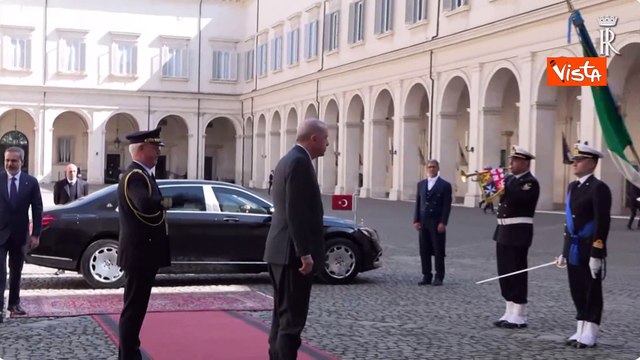 Mattarella incontra il Presidente turco Erdogan al Quirinale, le immagini