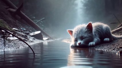 MONKEY HELP THE KITTEN AND MOTHER