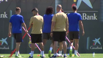 Barcelona training ahead of champions league semi final against Inter
