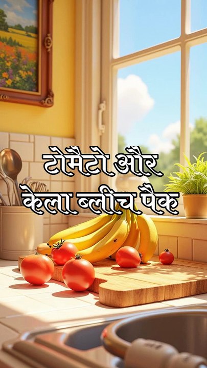 Tomato 🍅 & banana  bleach face pack in Hindi
