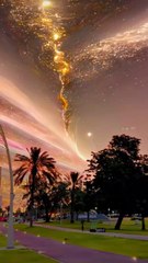 "Golden Hour Magic: Glittering Sky"