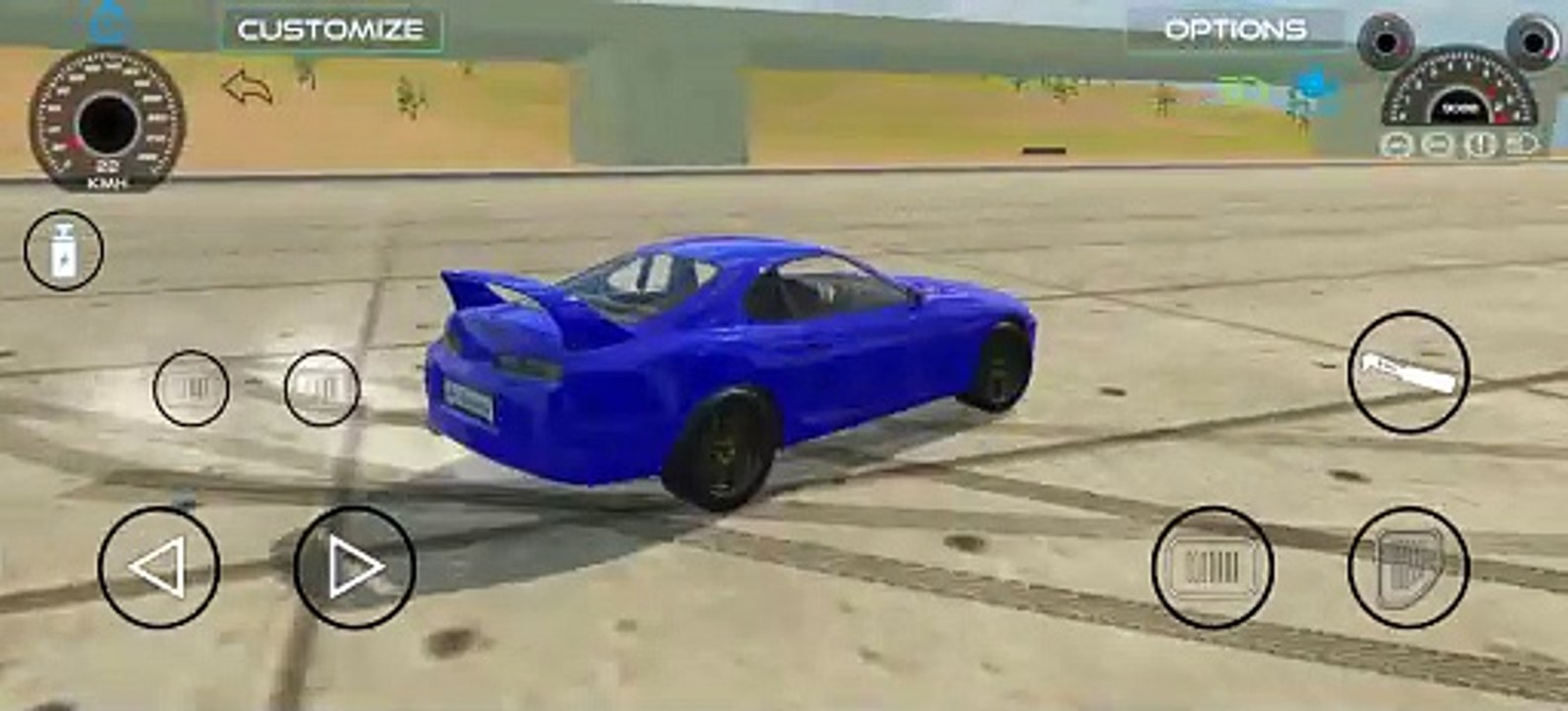 Blue car drive
