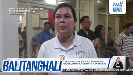 VPSD, sinabing nakatanggap siya ng summons mula sa DOJ Office of the Prosecutor kaugnay sa inihaing kaso sa kaniya ng NBI | Balitanghali