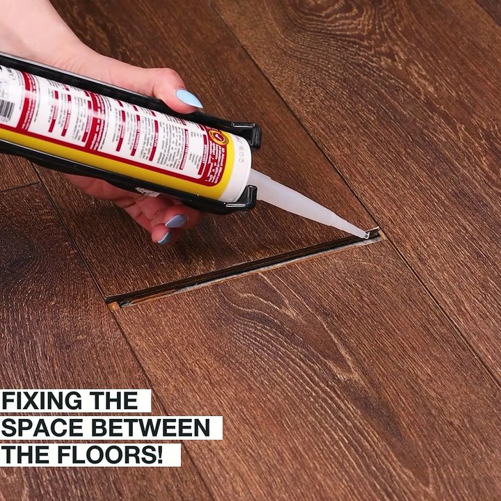 Easy fix for space between hardwood flooring! 🙌💯