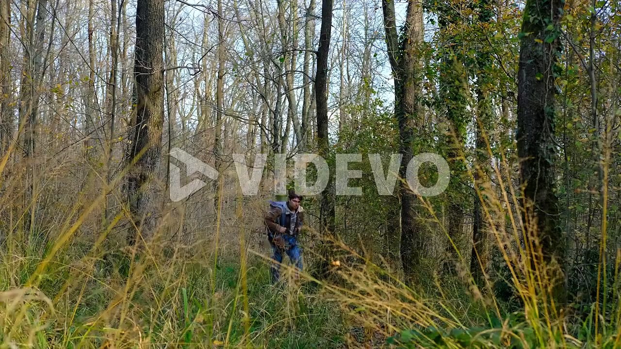 Lonely alone young hiking