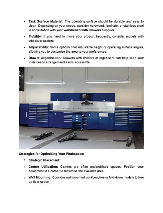 How to Optimise a Limited Workspace with Compact Workbenches and Drawers