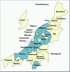 Map of Niigata Prefecture. Peta Prefektur Niigata. Niigata Prefecture Map. Map of Prefecture of Niigata. Prefecture of Niigata Map. Map of Niigata. Peta Niigata. Niigata Map. 新潟県の地図。新潟地図. Carte de la préfecture de Niigata. Carte de Niigata