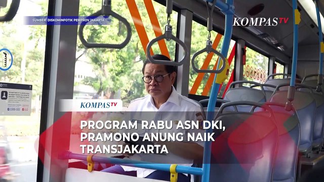 Pramono Anung Naik Transjakarta di Hari Pertama ASN Wajib Gunakan Transportasi Umum