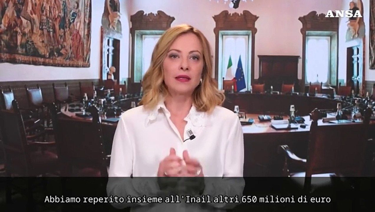 Meloni: "Altri 600 milioni per la sicurezza sul lavoro"