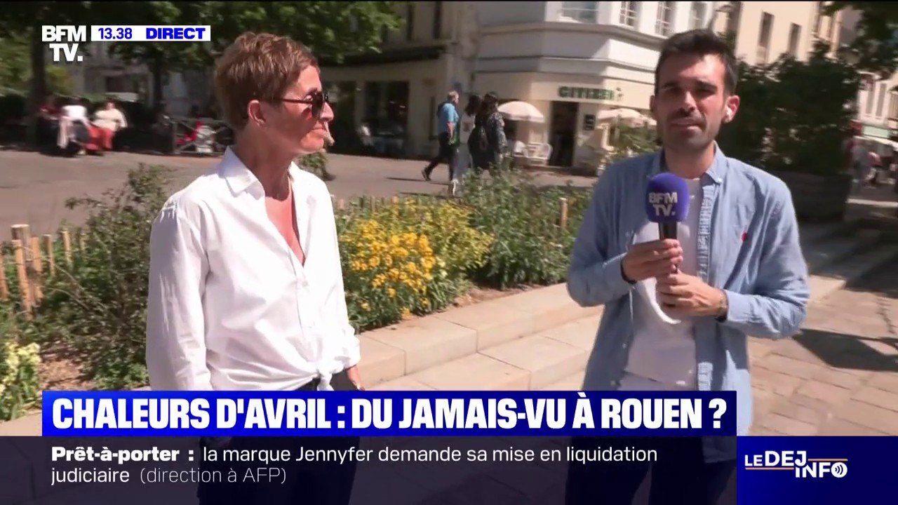 Fortes chaleurs au mois d'avril, à Rouen, les habitants profitent des 28°C prévu ce mercredi