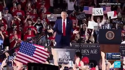 Trump defiende y se jacta de su gestión en un discurso por sus 100 días de mandato