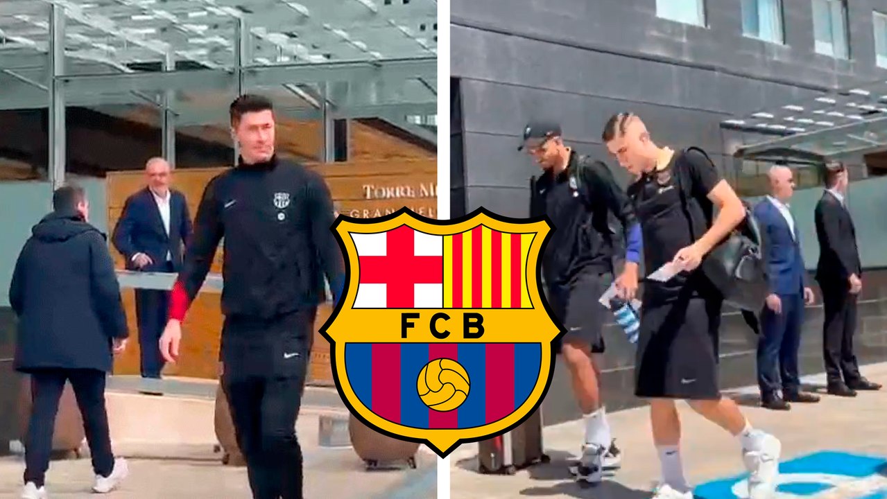 Barcelona llega al hotel de concentración antes de las semifinales de Champions League ante el Inter