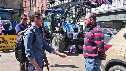 Shropshire farmer protest takes to the streets of Shrewsbury