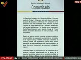 Comunicado: Venezuela felicita al pueblo de Trinidad y Tobago por las elecciones del 28 de abril