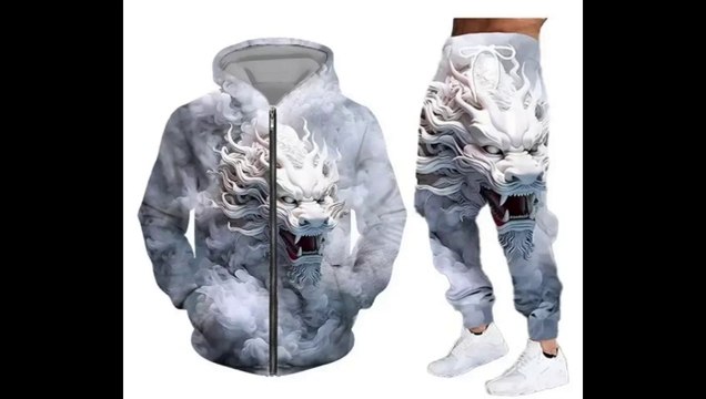 men's opinions about this 3D lion printed hoodie suit