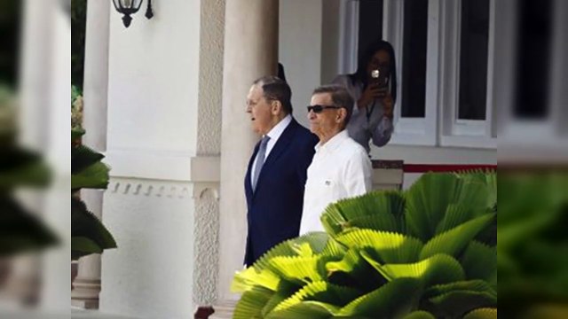 El canciller ruso llega al Ministerio de Relaciones Exteriores