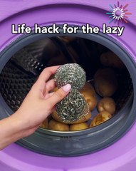 Effortless potato cleaning hack for lazy people! 🥔😂