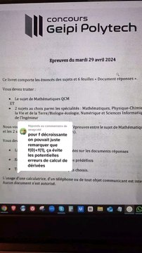 Remarque intéressante sur les réponses dans les QCM.#concours #polytech #geipi #terminalespemaths #terminale
