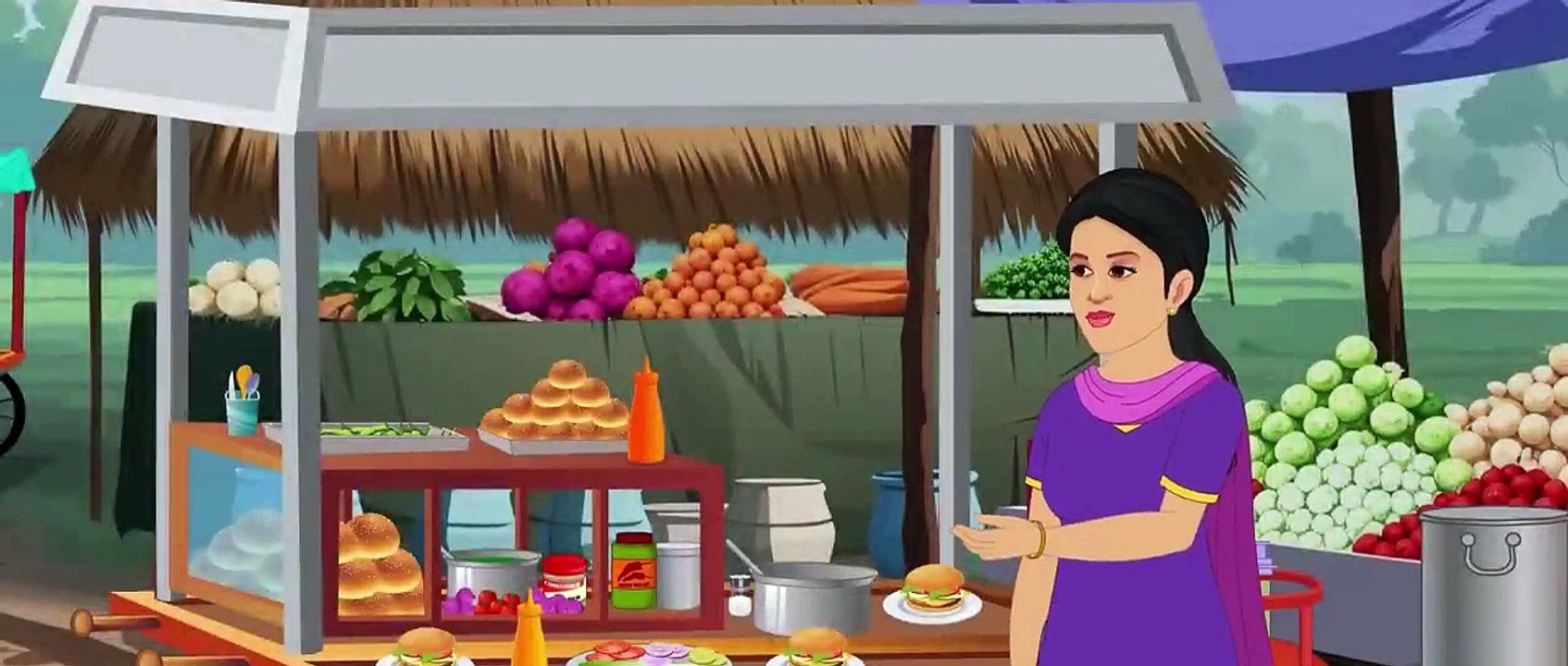 The burger seller - English Cartoon.
