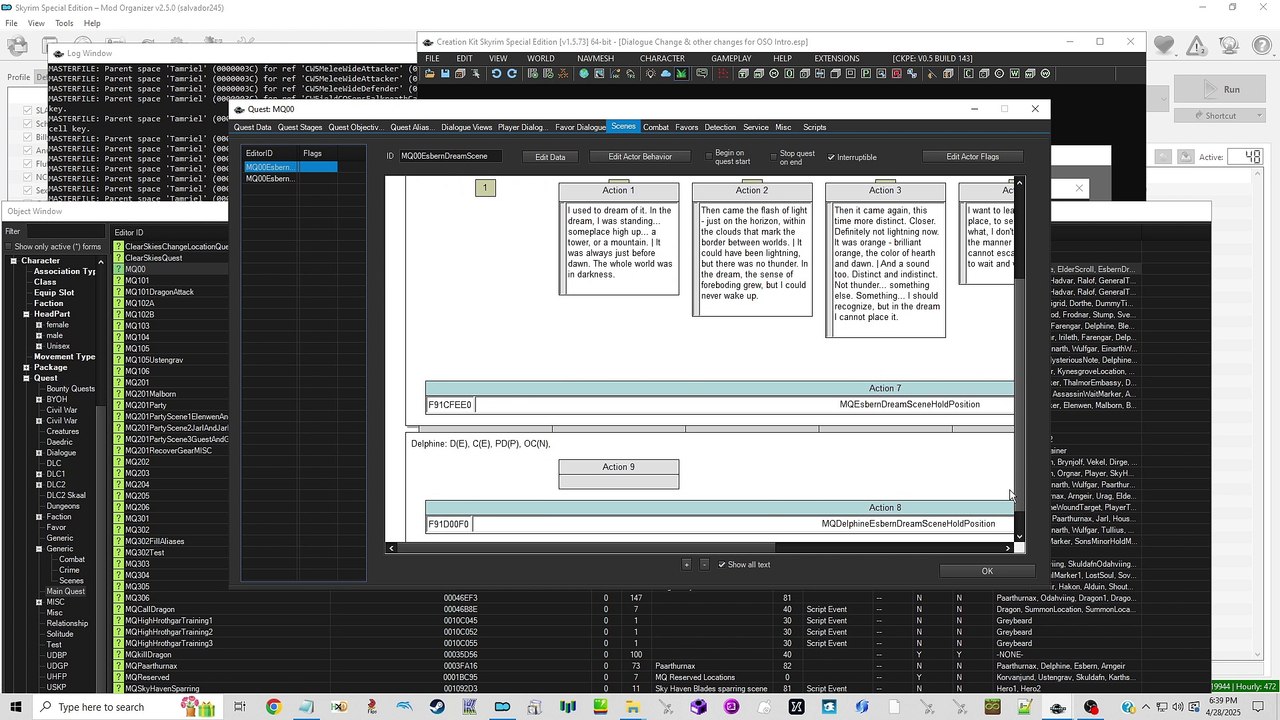Skyrim SE. Checking some Dialogue in Creation kit. Like for Helgen and for Esbern