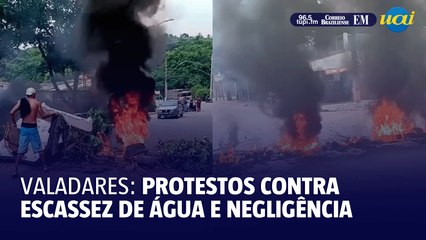 Em Governador Valadares, manifestantes protestam contra a escassez de água e negligência de concessionária