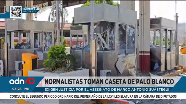 Normalistas de Ayotzinapa toman la caseta de Palo Blanco por el homicidio de Marco Antonio Suástegui