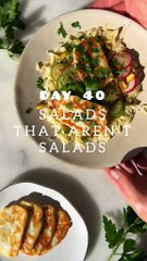 Day 40: Fried Halloumi Salad with Orzo & Marinated Veggies 🧀🥒 | Refreshing & Flavor-Packed!