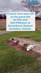 Flowers placed on the graves of Don and Gail Patterson in Victoria
