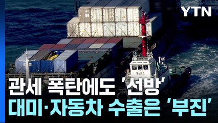 관세 폭탄에도 '선방'...대미·자동차 수출은 '부진' / YTN