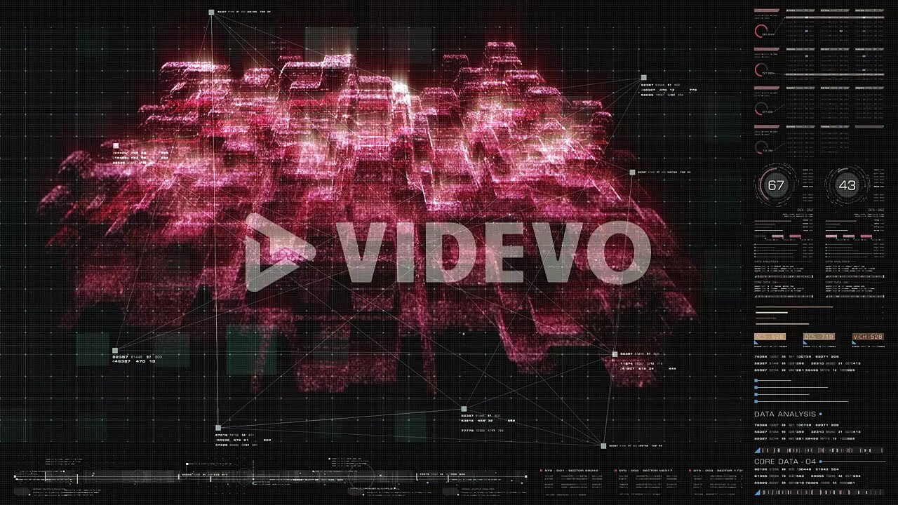 Futuristic holographic simulation of artificial neural networks, artificial intelligence deep learning performing analytic computational head up display background