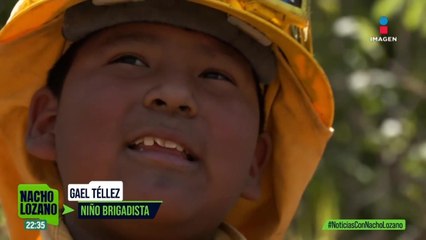 Él es Gael, un pequeño de 12 años que ayuda a combatir incendios forestales