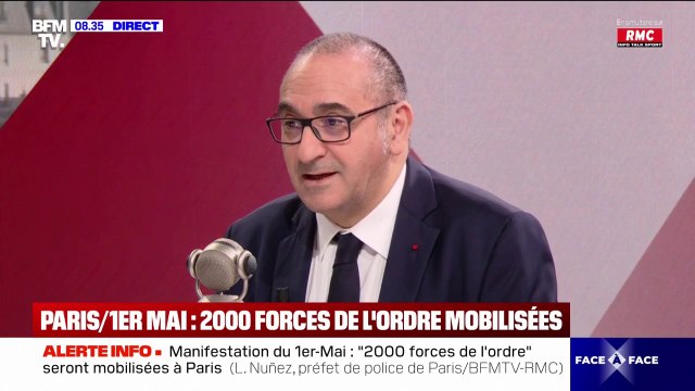 Laurent Nuñez, préfet de police de Paris, sur la manifestation du 1er-Mai: Nous craignons des débordements