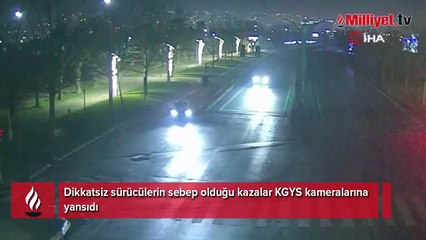 Dikkatsiz sürücüler kazayı beraberinde getirdi