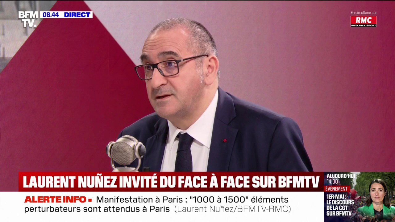 Manifestation du 1er-mai à Paris: "Il n'y a aucun risque [...] elle sera paisible dans les cortèges syndicaux", assure Laurent Nuñez