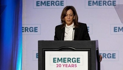 Harris hits out at Trump ‘abandoning American ideals’ in first major speech after election loss