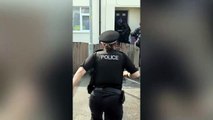 Drugs raid: Police smash down door and make arrests